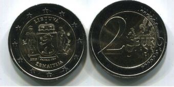 2 Евро Литва 2019 Жемайтия