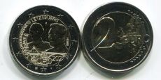 2 Евро Люксембург 2021 100 лет со дня рождения Великого Герцога Жана РЕЛЬЕФ