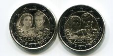 2 х 2 Евро Люксембург 2021 40 лет со дня Бракосочетания Великого Герцога Анри и Великой Герцогини Марии Терезы