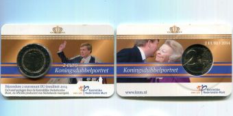 2 Евро Нидерланды 2014 Король Виллем и Беатрикс BU