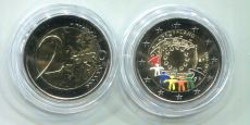 2 Евро Нидерланды 2015 30 лет флагу Цветная (2) 