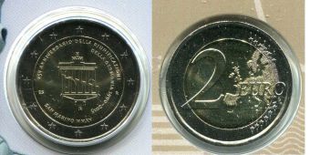 2 Евро Сан-Марино 2015 25-летие объединения Германии