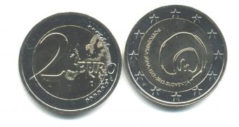 2 Евро Словения 2013 Пещера Постойнска-Яма