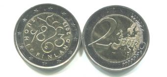 2 Евро Финляндия 2013 год 150 лет Парламенту