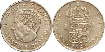 2 Кроны Швеция 1954 год