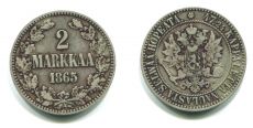 2 Марки Русская Финляндия 1865 год Серебро (2)     