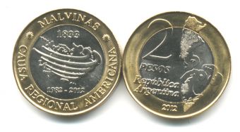 Аргентина 2 Песо 2012 Фолклендская война