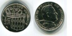 Монако 1/2 Франка 1968 год             