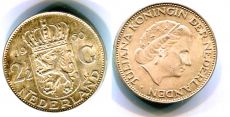 Нидерланды 2,5 Гульдена 1960 год