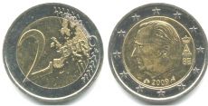 2 Евро Бельгия 2009 год