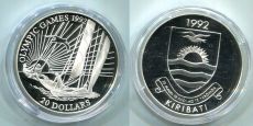 Кирибати 20 Долларов 1992 Олимпиада Парусный спорт