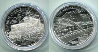20 Евро Австрия 2009 Электрофикация железной дороги