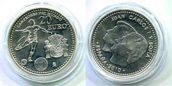 20 Евро Испания 2010 Чемпионы мира по футболу
