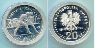 Польша 20 злотых 1995 Атланта Борьба