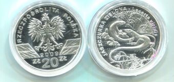 Польша 20 злотых 2009 Ящерица