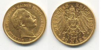20 Марок Германия 1906 Золото