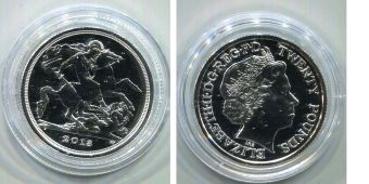Великобритания 20 Фунтов 2013 Георгий Всадник Серебро 
