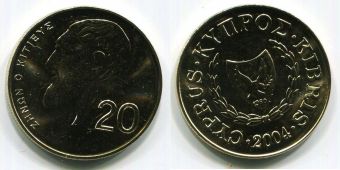 Кипр 20 Центов 2004 год     
