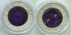 25 Евро Австрия 2005 50 лет Телевидению (монета в капсуле)