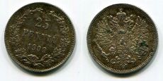25 Пенни Русская Финляндия 1909 год   (2)   