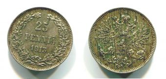 25 Пенни Русская Финляндия 1913 год 