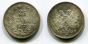25 Пенни Русская Финляндия 1917 год   (2) 