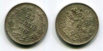 25 Пенни Русская Финляндия 1917 год   (4) 