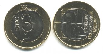 3 Евро Словения 2010 год Любляна