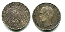 3 Марки Германия 1910 D Бавария Серебро     
