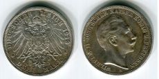 3 Марки Германия 1912 Пруссия Серебро  (3) 