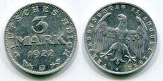 3 Марки Германия 1922 J Веймар 