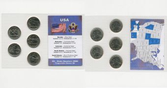 Набор монет 25 центов США 2006. Квотеры монетный двор D Денвер.