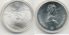 5 Долларов Канада 1973 Олимпиада Монреаль карта Канады АЦ