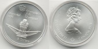 5 Долларов Канада 1974 Олимпиада Монреаль Гребля АЦ