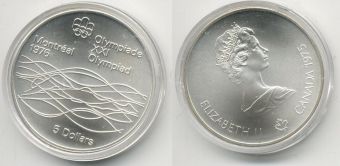 5 Долларов Канада 1975 Олимпиада Монреаль Плавание АЦ