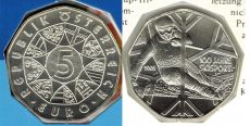 5 Евро Австрия 2005 100-летие Горнолыжного спорта