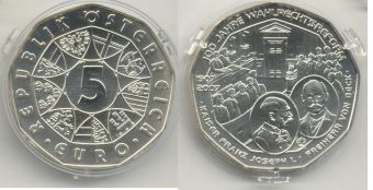 5 Евро Австрия 2007 Реформа Избирательного права