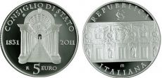 5 Евро Италия 2011 180 лет Государственному Совету