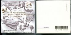 5 Евро Италия 2012 150 лет итальянской лирe
