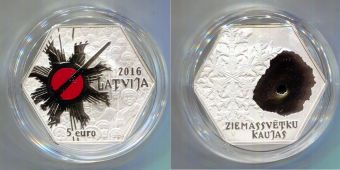 5 Евро Латвия 2016 Рождественские Бои