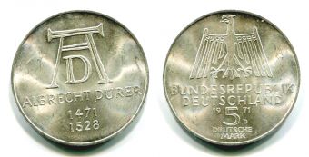 5 Марок Германия 1971 Альбрехт Дюрер
