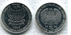 5 Марок Германия 1974 Конституция