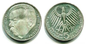 5 Марок Германия 1975 Фридрих Эберт