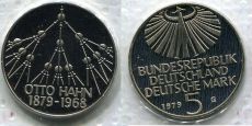 5 Марок Германия 1979 год 100 лет со дня рождения Отто Гана 
