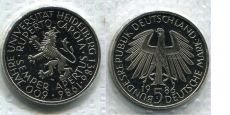 5 Марок Германия 1986 год 600 лет Университету Гейдельберга