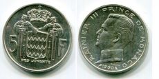 Монако 5 Франков 1960 год          
