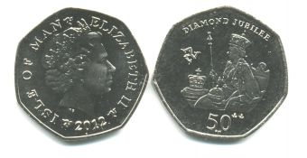 Остров Мэн 50 Пенсов 2012 Бриллиантовый юбилей