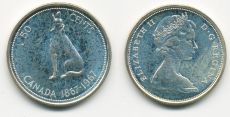 50 Центов Канада 1967 Серебро Волк  (2) 