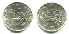 Италия 500 Лир 1961 Колесница 