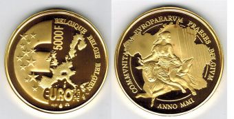 Бельгия 5000 Франков 2001 Председательство в ЕС 